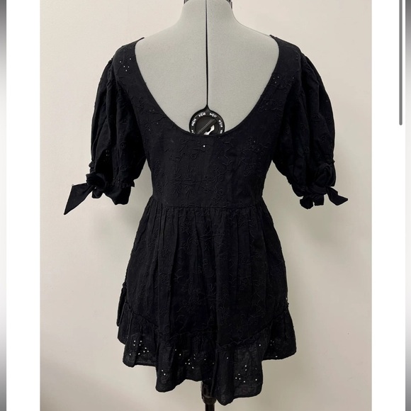 Aritzia Sunday Best Oregold Black Eyelet Cotton Linen Dress XXS - Picture 6 of 15